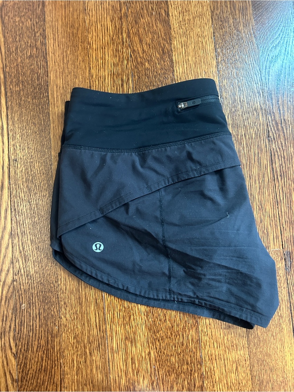 lululemon athletica Black Athletic Shorts with Red and Yellow Emblem - Picture 5 of 5